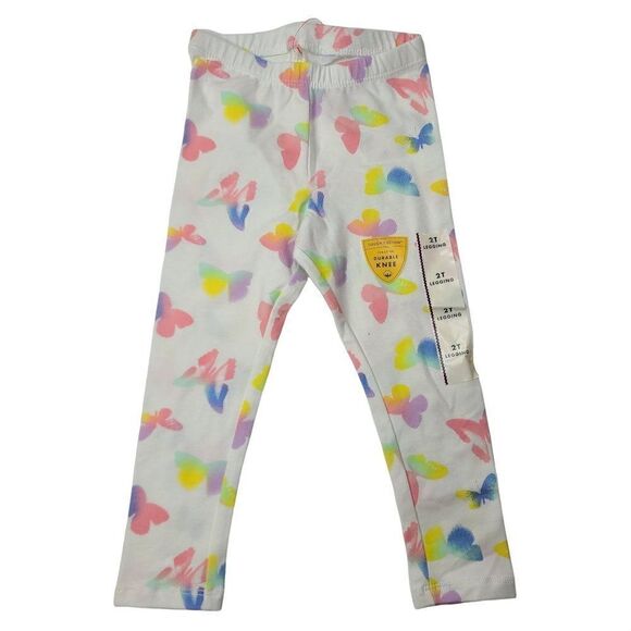 Toddler Girls Butterfly Tie-Dye Leggings Cat & Jack White 2T NEW - Picture 1 of 2